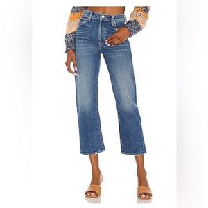 The Ditcher High Rise Cropped Straight Jeans in Running With Scissors
